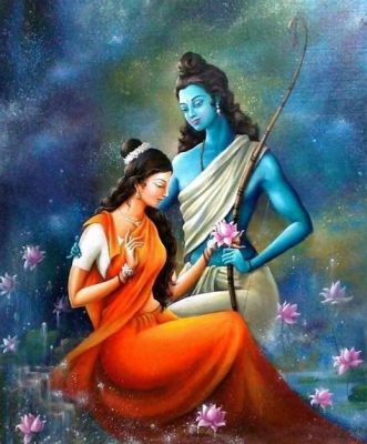 The Sita and Rama Painting – A Vivid Depiction of Divine Love and Devotion!